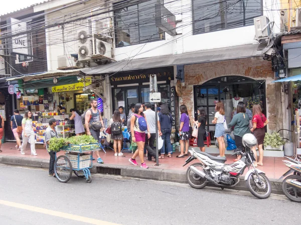 Silom Bangkok Thailand August 2018 Morgonen Människor Går Till Jobbet — Stockfoto