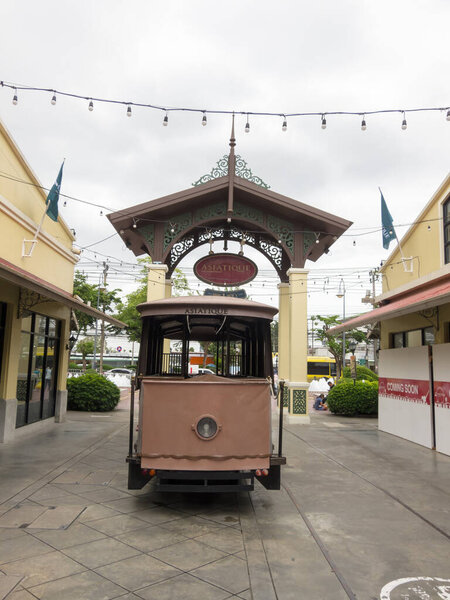 Asiatique BANGKOK,THAILAND-16 AUGUST 2018: The tourists come to Bangkok to see the beautiful river. on, 16 AUGUST 2018, in Thailand.