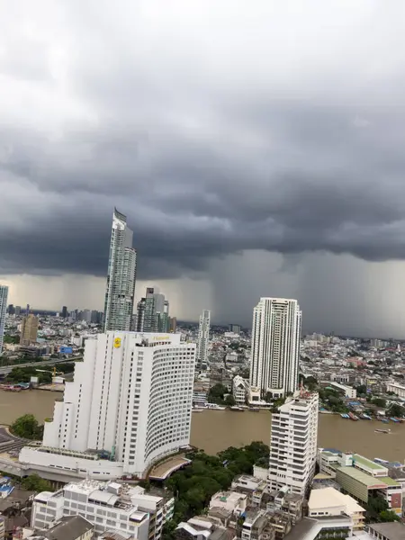 Bangkok Thailand Září 2018 Pohled Bangkok Období Dešťů Při Pohledu — Stock fotografie