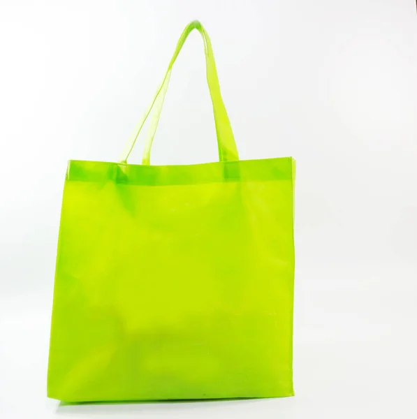 Bolsa Verde Para Compras Hay Concepto Bolsa Plástico Bolsa Compras — Foto de Stock