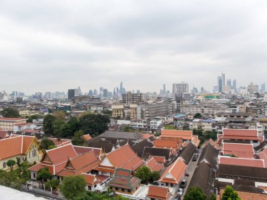 Wat Saket Ratcha Wora Maha Wihan Bangkok Tayland. Wat Sa Ket tapınağı Ayutthaya döneminde antik bir tapınaktır..