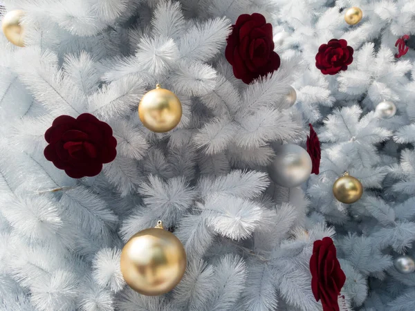 Albero Natale Colori Bianco Rosso — Foto Stock