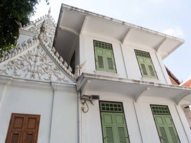 Wat Pathum wanaram Ratchaworawihan tapınağı BANGKOK THAILAND-23 NOVEMBER 2018 Pagoda 'nın da bulunduğu yerdir. Bodhisattva kutsanmıştır. Majesteleri ve kraliyet ailesi birçok Mahidol 'a.
