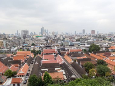 Wat Saket Ratcha Wora Maha Wihan BANGKOK THAILAND-28 Kasım 2018Rama 'nın torunu III. Rama (17871851) Wat Saket phu khao (Altın Dağ) içinde devasa boyutlarda bir çeyiz inşa etmeye karar verdi.)