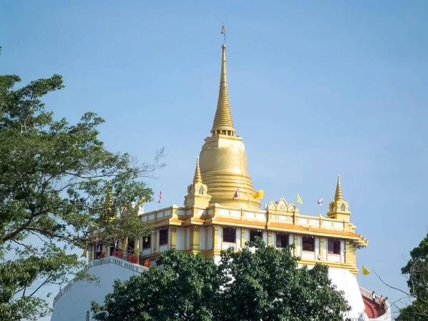 Zlatá Hora Phu Khao Tong Bangkok Thailand Prosinec 2018Stavba Začala — Stock fotografie