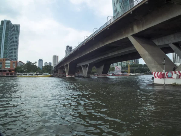 Bangkok Thailand December 2018Híd Chao Phraya Folyó Felett — Stock Fotó