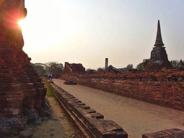 Temple Wat Mahathat Grande Relique Est Temple Bouddhiste Ayutthaya Centre — Photo