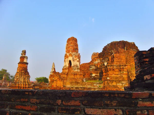 Templo Wat Mahathat Gran Reliquia Templo Budista Ayutthaya Tailandia Central — Foto de Stock