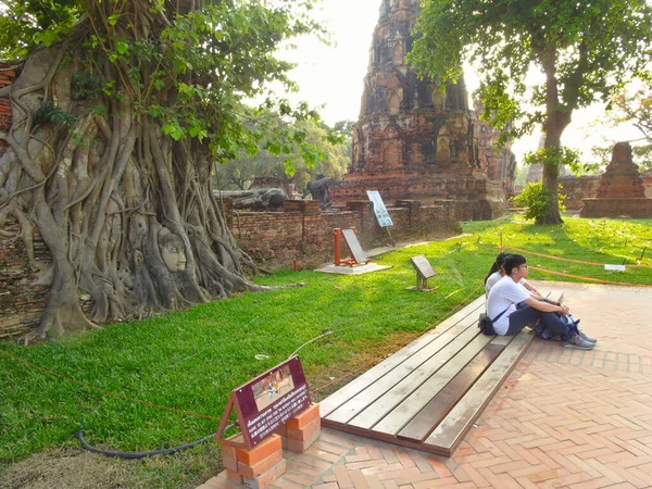 Ayutthaya Thailand Marzo 2019Il Tempio Wat Mahathat Della Grande Reliquia — Foto Stock