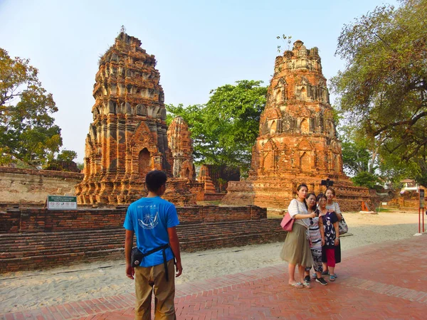 Ayutthaya Thailand Mars 2019Wat Mahathat Temple Great Relic Ett Buddistiskt — Stockfoto