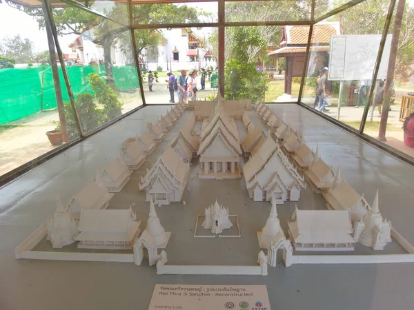 Ayutthaya Thailta 2019年3月建築模型ワット サンペット寺院タイの古都 王宮で最も神聖な寺院 Ayutthaya — ストック写真