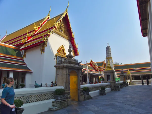Wat Phra Chetuphon Vimolgangkalaram Temple Wat Pho Bangkok Thailand Febru2019Many — 스톡 사진