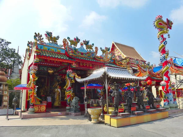 Wat Phanan Choeng Temple Ayutthaya Thailand March 2019 존경받는 사람들 — 스톡 사진