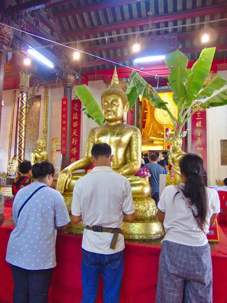 Wat Phanan Choeng Temple Ayutthaya Thailand Março 2019Esta Estátua Buda — Fotografia de Stock