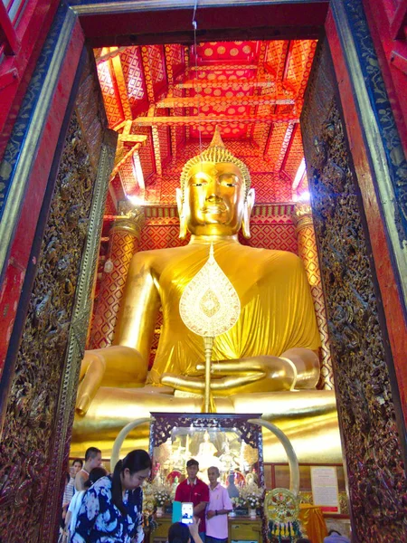 Wat Phanan Choeng Temple Ayutthaya Thailand March 2019This Highly Respected — Stock Photo, Image