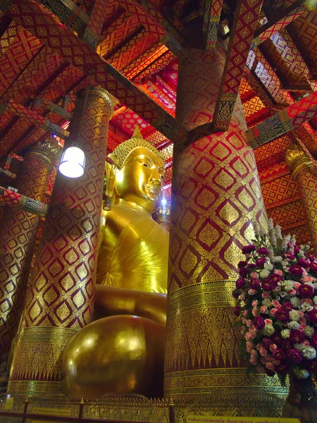 Wat Phanan Choeng Templo Ayutthaya Tailandia Marzo 2019Estatua Buda Phanan — Foto de Stock