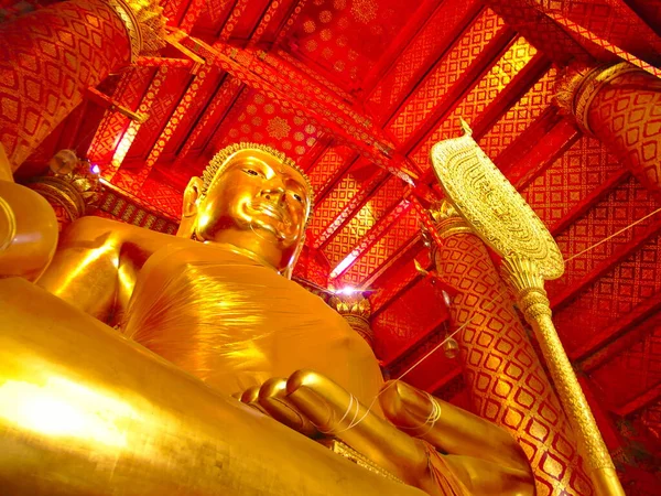 Wat Phanan Choeng Templo Ayutthaya Tailandia Marzo 2019Estatua Buda Phanan — Foto de Stock