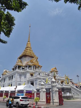 BANGKOK THAILAND-08 Nisan 2019. Traimit Tapınağı Witthayaram Worawihan Çin Mahallesi Yaowarat 'tadır..