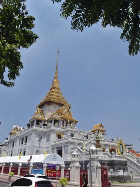 BANGKOK THAILAND-08 Nisan 2019. Traimit Tapınağı Witthayaram Worawihan Çin Mahallesi Yaowarat 'tadır..