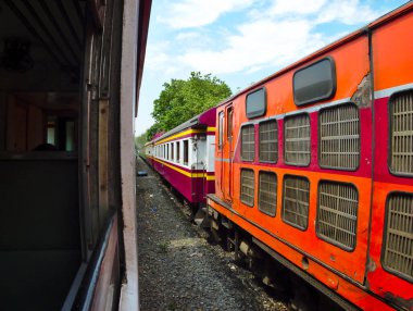 BANGKOK THAILAND-08 Nisan 2019Thai treni birlikte çalışıyor.
