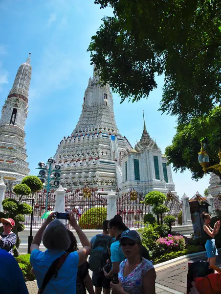 Bangkok Thailand April 2019Wat Arun Ratchawararam Ratchawaramahawihan Буддійський Храм Існував — стокове фото