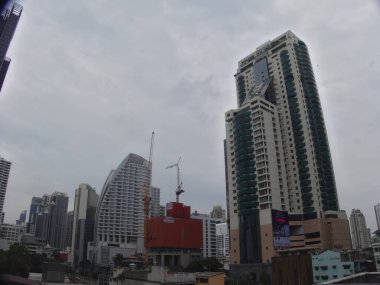 BANGKOK THAILAND-13 Mayıs 2019 Merkez Bangkok Asoke bölgesi ve Phrom Phong bölgesi. BANGKOK THAILAND-13 Mayıs 2019