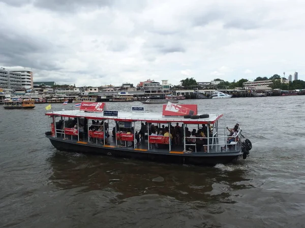 Chao Phraya River Bangkok Thailand Június 2019Bangkoki Táj Hajó Vitorlázik — Stock Fotó