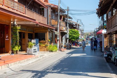 LOEI CHIANG KHAN THAILAND-05 Aralık 2019Chiang Khan kültürel bir turizm merkezi olarak bilinir. Ve Mekong Nehri 'nin güzel manzarası.