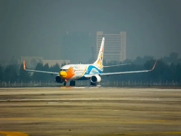 Don Muang Bangkok Tailandia Enero 2019El Avión Nok Airlines Despega — Foto de Stock
