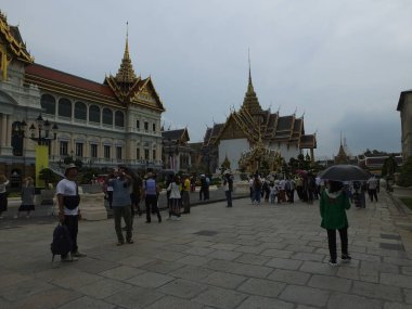 BANGKOK THAILAND-22 Mayıs 2019Turistler Bangkok Tayland 'daki Grand Palace ve Wat phra keaw' ı ziyaret ediyor..