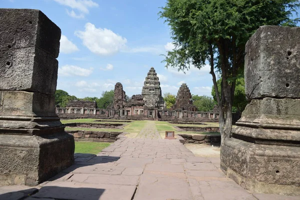 Phimai Historical Park Phimai Construido Acuerdo Con Arte Tradicional Khmer — Foto de Stock