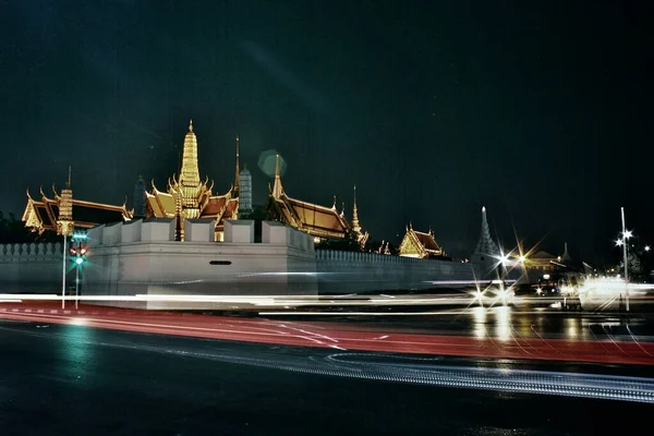 Wat Phra Kaew Night Street Bangkok Thailand — Stock Photo, Image