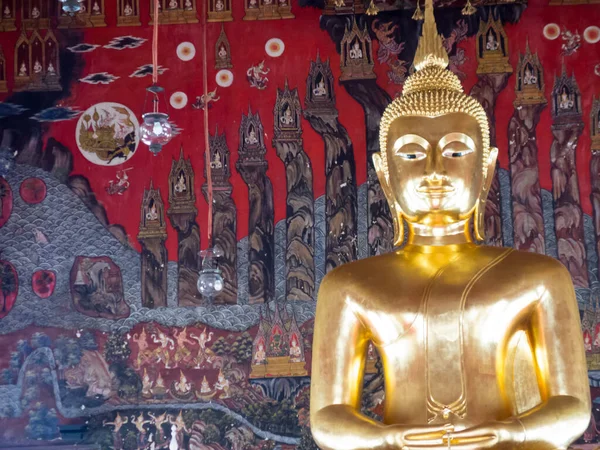 Buddha Meditation in Wat Saket temple art of the Sukhothai period, 700 years old.