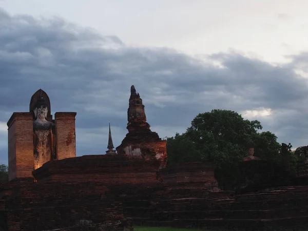 Sukhothai Tailandia Agosto 2019Wat Mahathat Templo Provincia Sukhothai Templo Zona — Foto de Stock