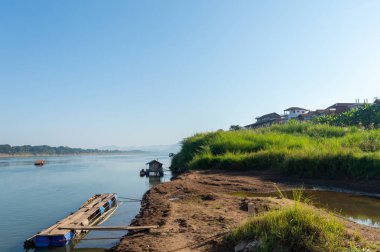 Mekong Nehri 'nin manzarası Nehrin güzel manzarası.