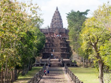 Phanom Rung Tarih Parkı, 1000 yıl önce Tayland 'ın Buriram Eyaleti' ndeki Castle Rock eski mimarisi.