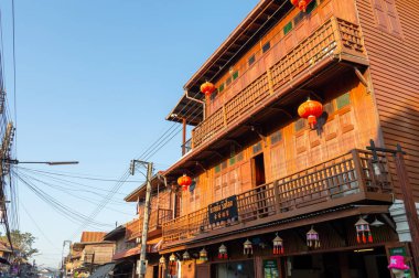 LOEI CHIANG KHAN THAILAND-07 ARALIK 2019Chiang Khan kültürel bir turizm merkezi olarak bilinir. Ve Mekong Nehri 'nin güzel manzarası.