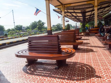 Ayutthaya Tren İstasyonu Ayutthaya Tayland - 18 Ekim 2018 Ayutthaya Tren İstasyonu Phra Nakhon Si Ayutthaya Tren İstasyonu Bina 1921 yılında Kral V. Rama döneminde yeniden inşa edilmiştir..