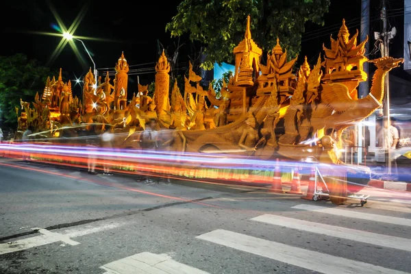 Fastenzeit Kerzenfest Zeit 2228 Nakhon Ratchasima Thailand Kunstwettbewerb Hergestellt Aus — Stockfoto