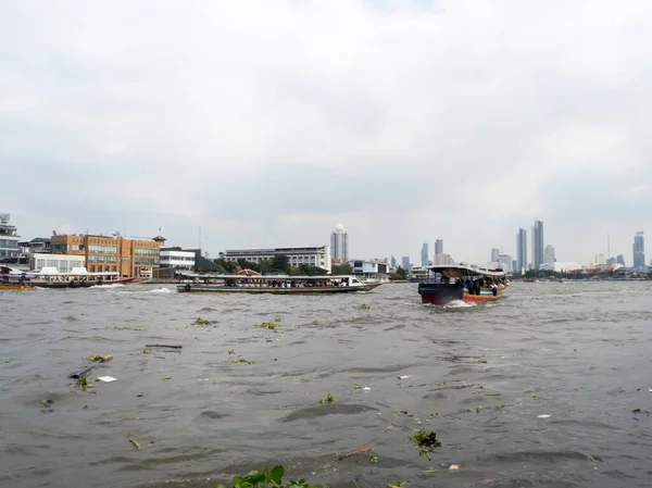 Chao Phraya River Bangkok Thailand Prosinec 2018Krajina Bangkoku Loď Plaví — Stock fotografie