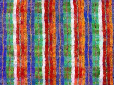 Ekose peştamallı çizimler, empresyonist bir resim tarzı yaratır..