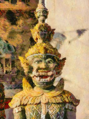 Phra Kaew Tapınağı ve Büyük Saray Resimleri empresyonist bir resim tarzı yaratıyor..