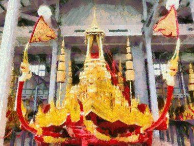 Tayland ayinindeki ahşap çekçek büyük güzel desenli. Resimler, empresyonist bir resim tarzı yaratır..