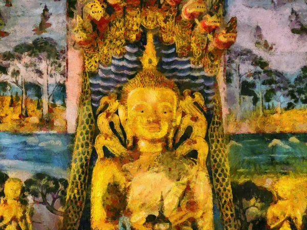 Große Riesige Statuen Zur Dekoration Des Großen Palastes Bangkok Illustrationen — Stockfoto