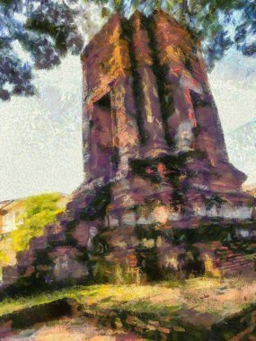 Ayutthaya Illustrations 'daki harabeler empresyonist bir resim tarzı yaratıyor.