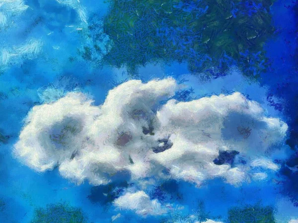 Cielo Nubes Ilustraciones Crea Estilo Impresionista Pintura —  Fotos de Stock