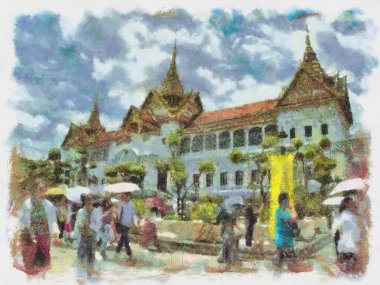 Büyük Saray Bangkok Resimleri, empresyonist bir resim tarzı yaratıyor..