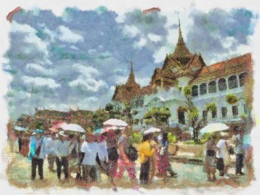 Büyük Saray Bangkok Resimleri, empresyonist bir resim tarzı yaratıyor..