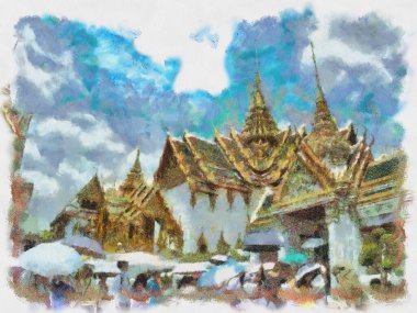 Büyük Saray Bangkok Resimleri, empresyonist bir resim tarzı yaratıyor..