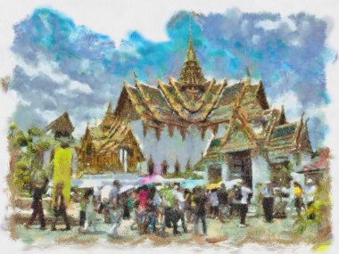 Büyük Saray Bangkok Resimleri, empresyonist bir resim tarzı yaratıyor..